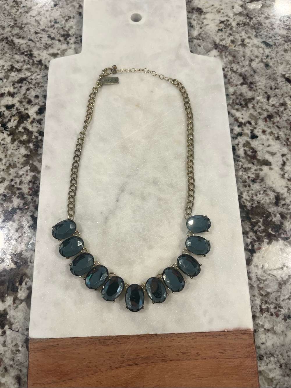 The Limited Teal Oval Stone Gold-Tone Necklace